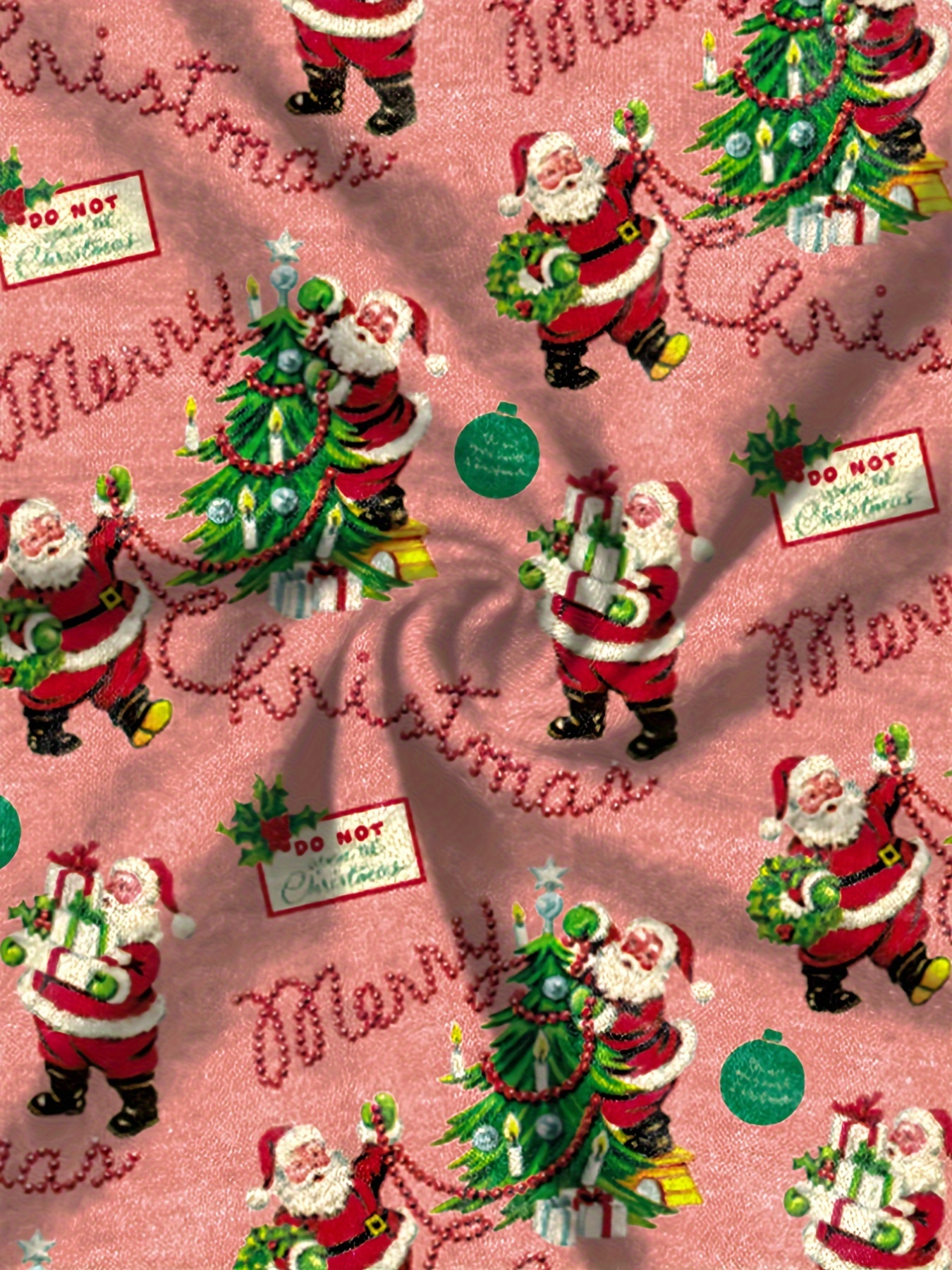 Vintage Pink Santa For Christmas Tissue Paper