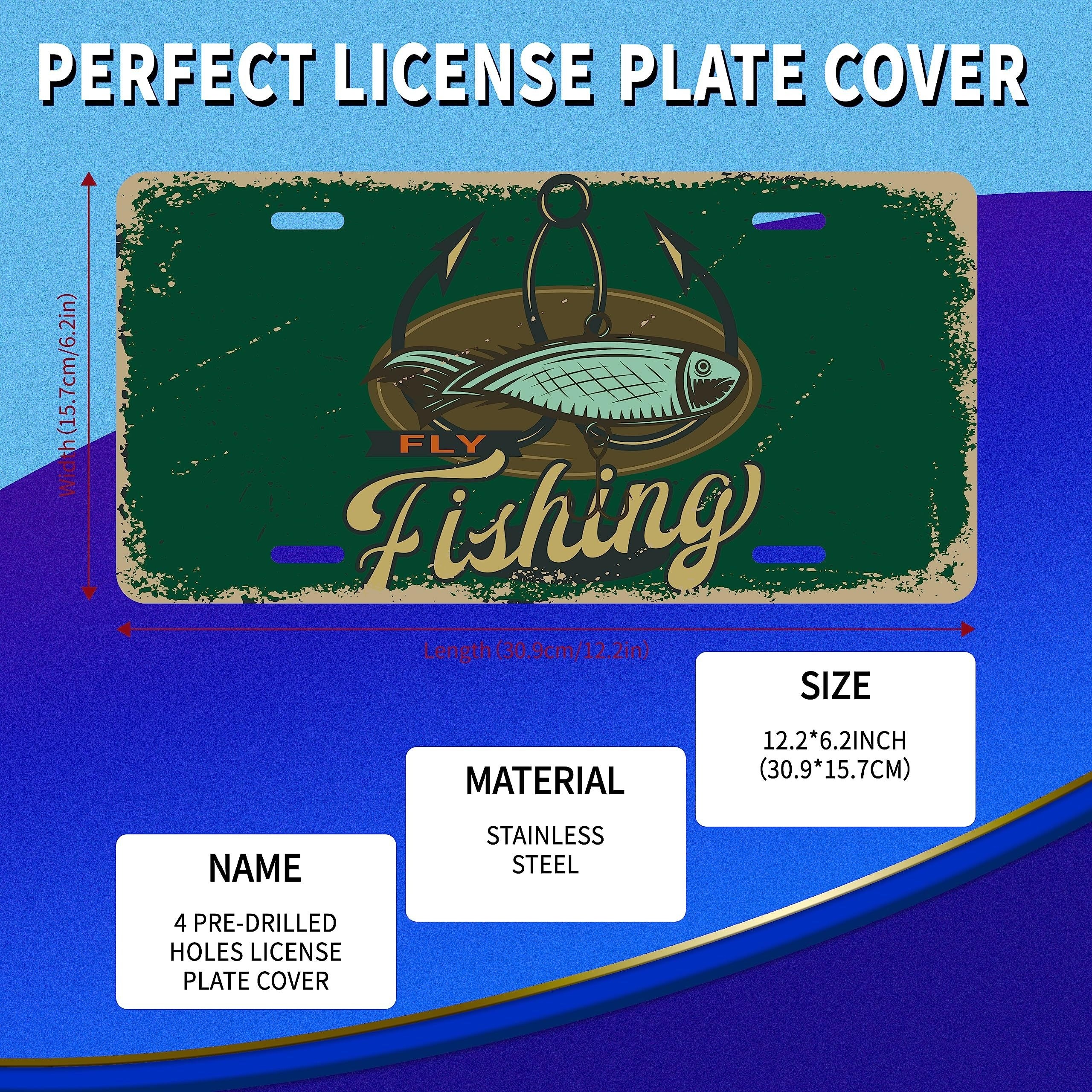Fishing License Plate Vintage License Plate Cover