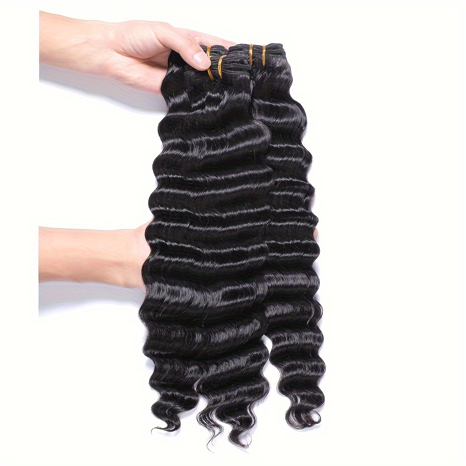 3 Bundles Deep Wave Unprocessed Virgin Weave Human Hair - Temu