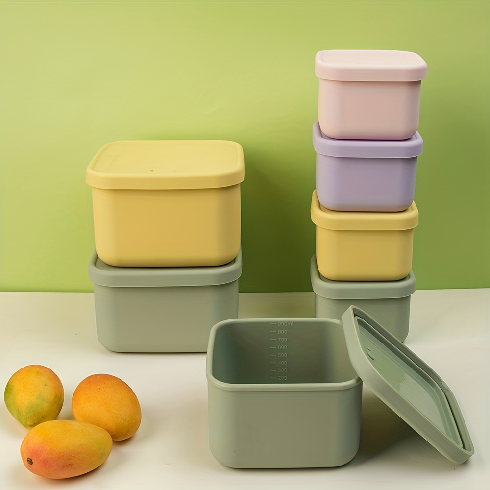 Silicone Food Storage Container Set, Sealed Stackable Lunch Lunch