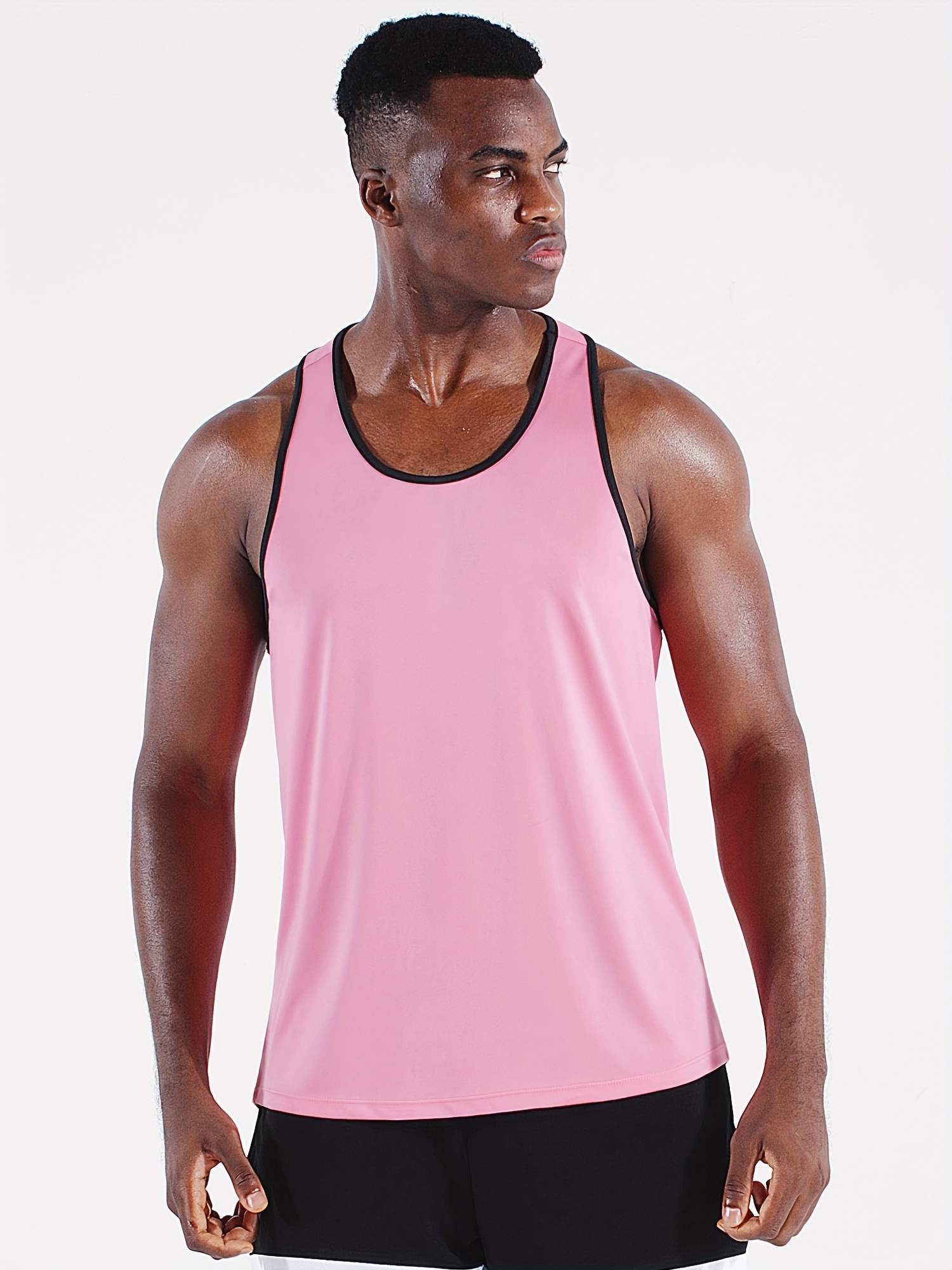 Men's Letter Print Sports & Fitness Breathable Tank Top - Men's