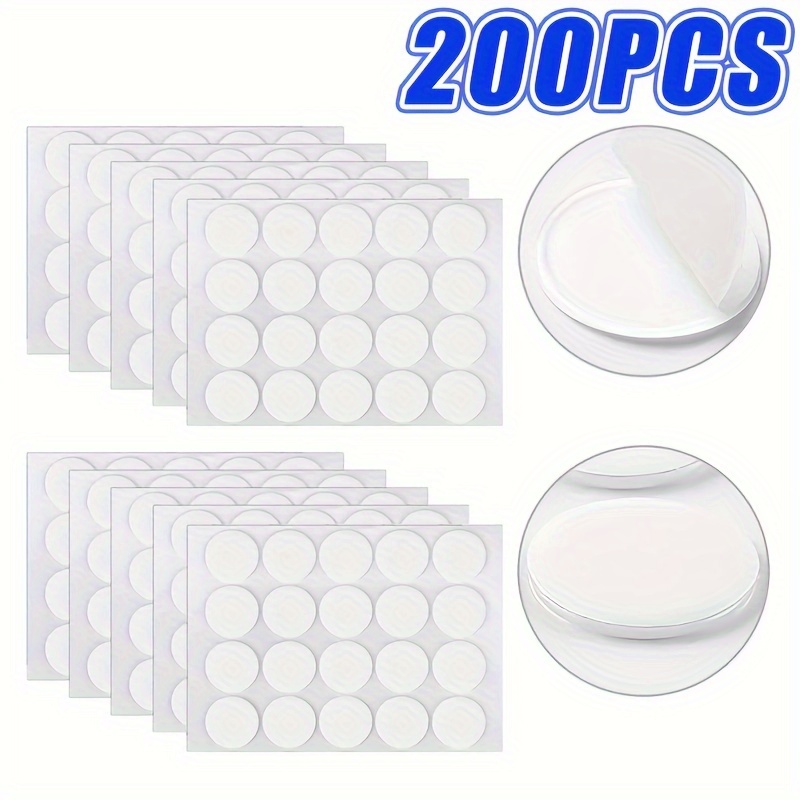KINBOM 300pcs/3 Sheets Double Sided Adhesive Dots, Strong-Adhesion Clear  Poster Putty Sticky Dots Adhesive Transparent Glue Point for Plastic Glass