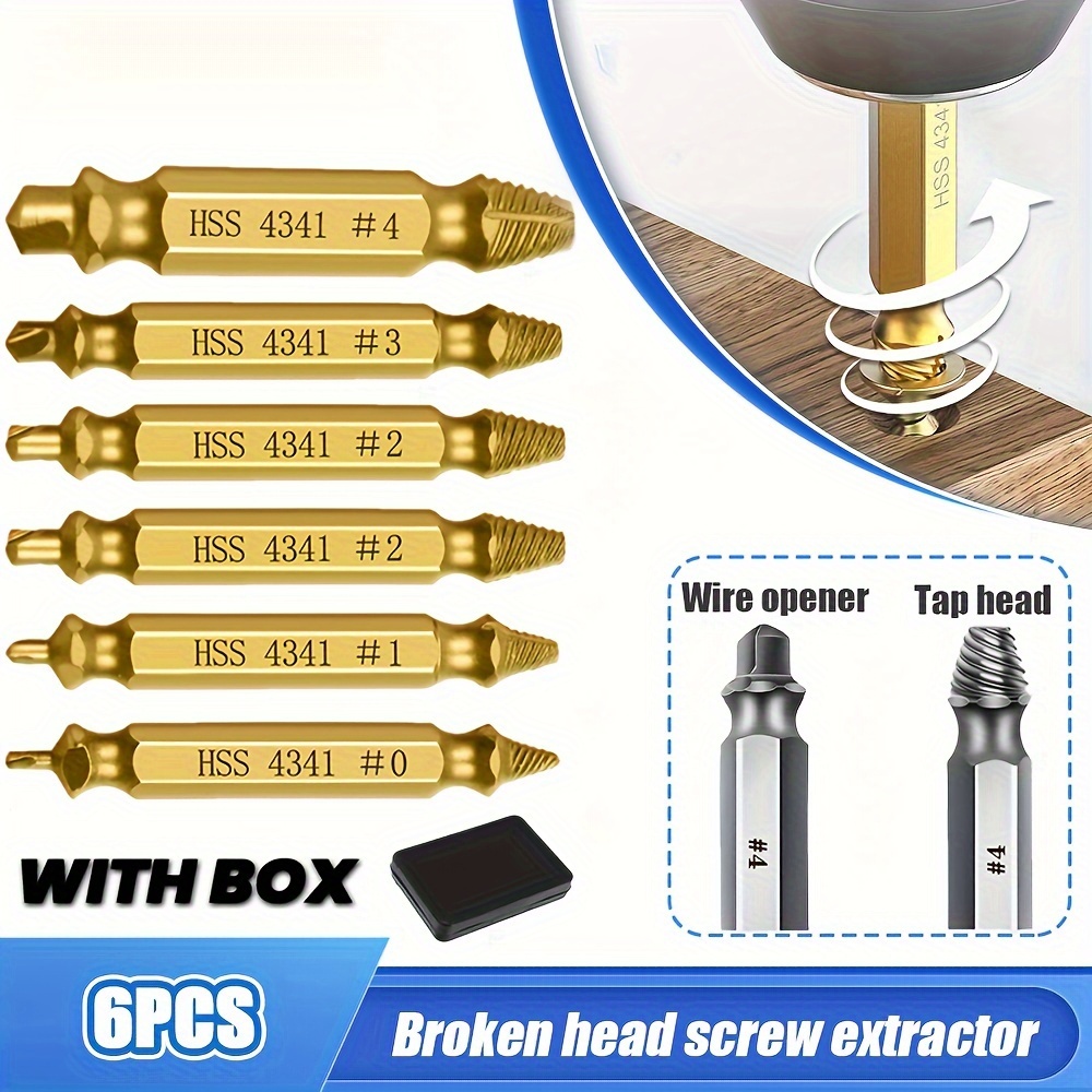 Damaged Screw Extractor Set HSS Drill Bit Stripped Broken Remover Small  Easily Quickly Take Out Kit Easy Demolition Power Tools - AliExpress