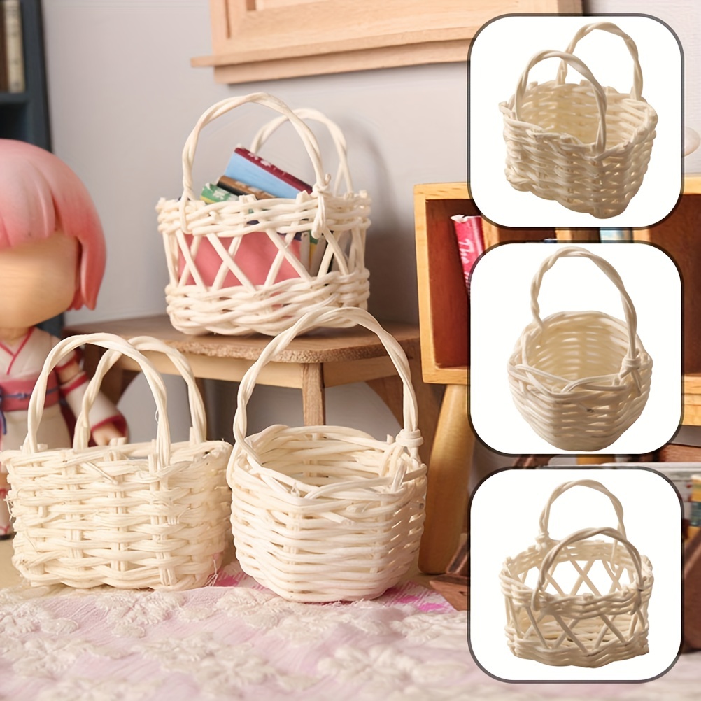 1:12 Dollhouse Miniature Storage Basket Food Vegetable Woven - Temu