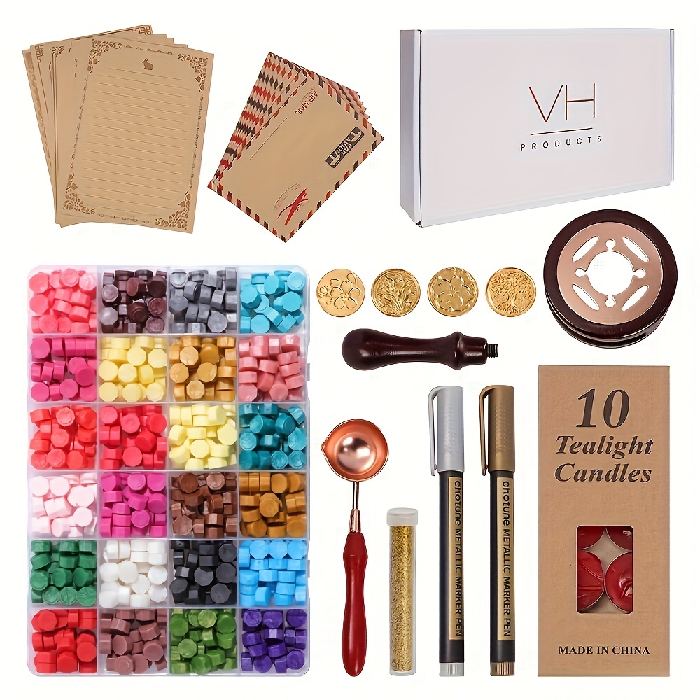 24 Colors Sealing Wax Materials And Tools Making Kit - Temu