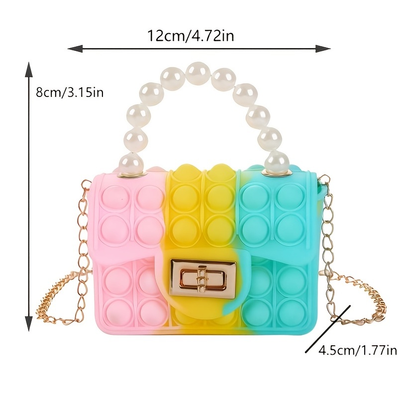 Fashion Small Purse for Little Girls Toddler Kids Cute Pearl Mini Messenger  Bag, white