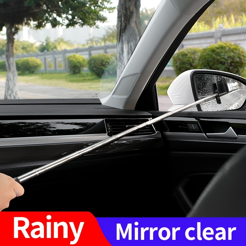 Car Rearview Mirror Wiper, Multifunctional Car Mirror Telescopic Water  Scraper Wiper, Retractable Vehicle Glass Cleaner Tool, Portable Auto  Interior Exterior Accessories Squeegee Cleaner (Black) : : Car &  Motorbike