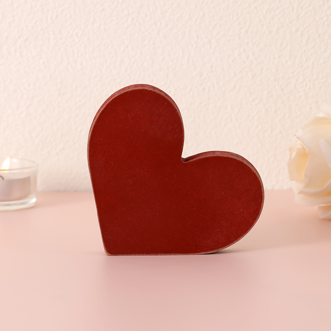 Wooden Heart Ornaments With Wood Grain Heart Shaped Mahogany - Temu