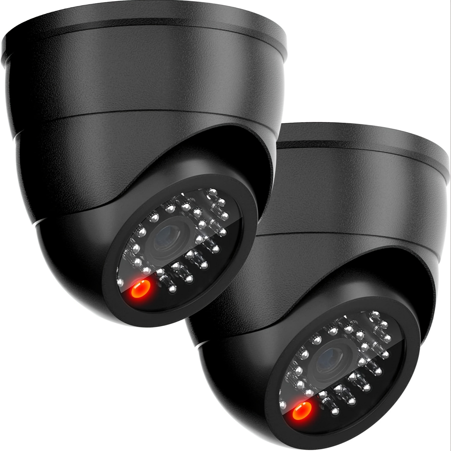 FITNATE Cámara falsa, sistema de vigilancia CCTV con luz LED roja  intermitente con 4 calcomanías de advertencia de seguridad, cámara de  seguridad