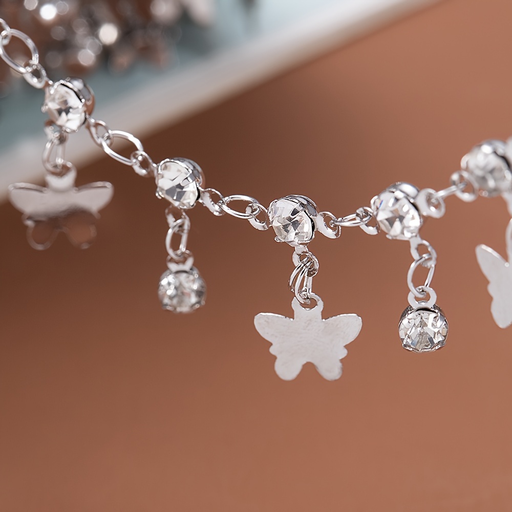 1meter Imitation Crystal Butterfly Charms Copper Chain - Temu