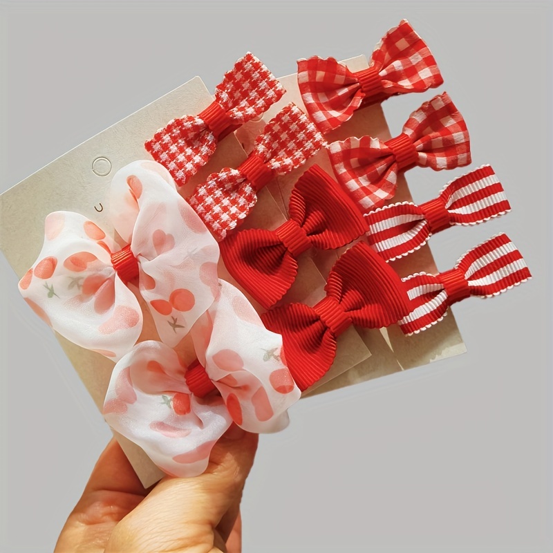 2PCS Hair Bows Clips for Women-Bow Hair Ribbons Barrette Snap Bow Hair  Clip-Hair Accessories Gift for Teen Girls (6PCS black+pink+off white)