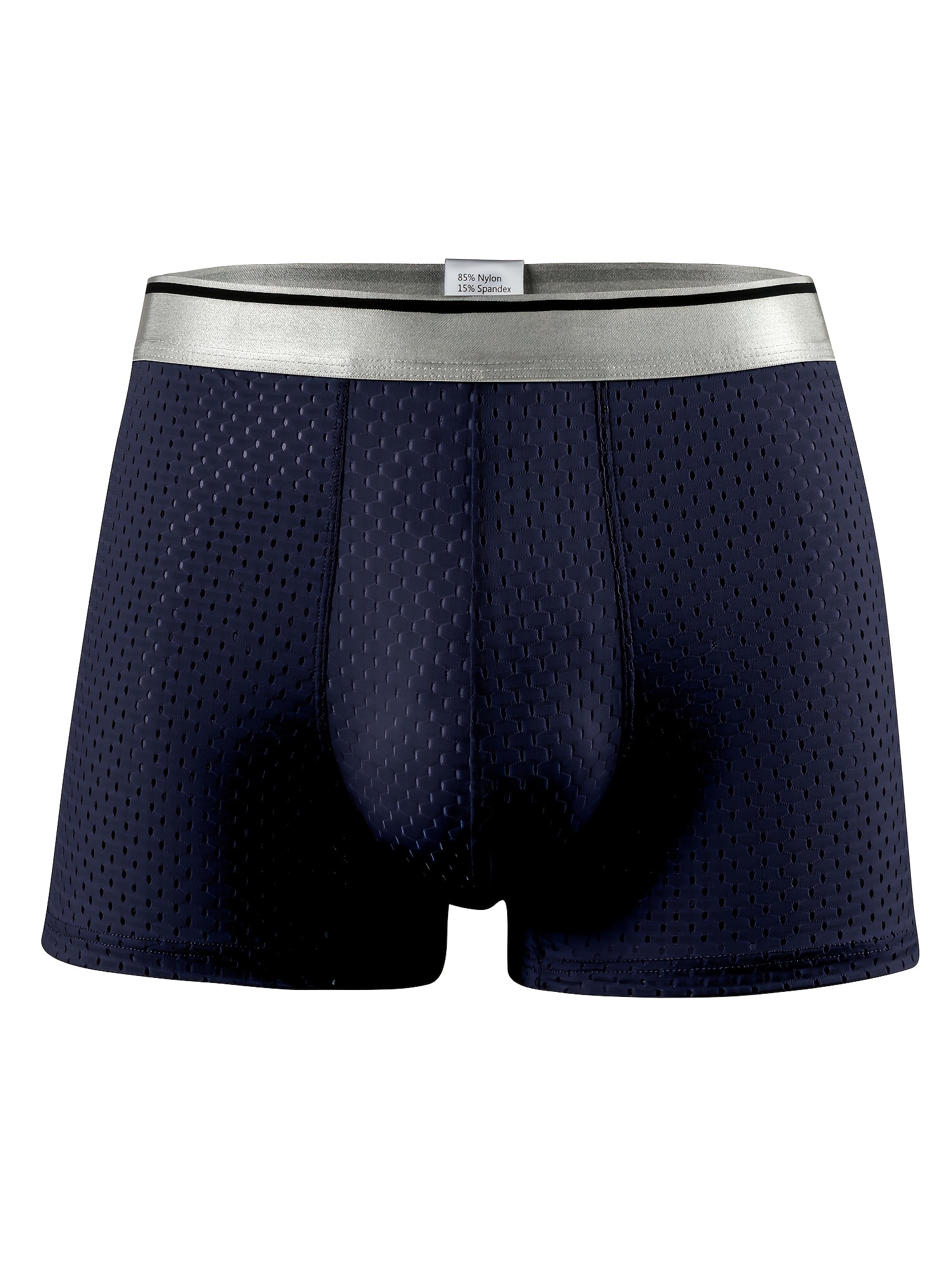 Men's Navy Silk Boxer Shorts