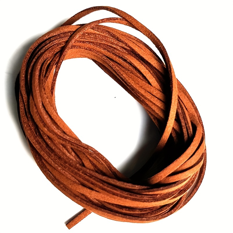 Wholesale OLYCRAFT 21.9 Yards Genuine Round Leather String Cord 3mm Rope  for Jewelry Burlywood Color Leather String Cord for Jewelry Making 