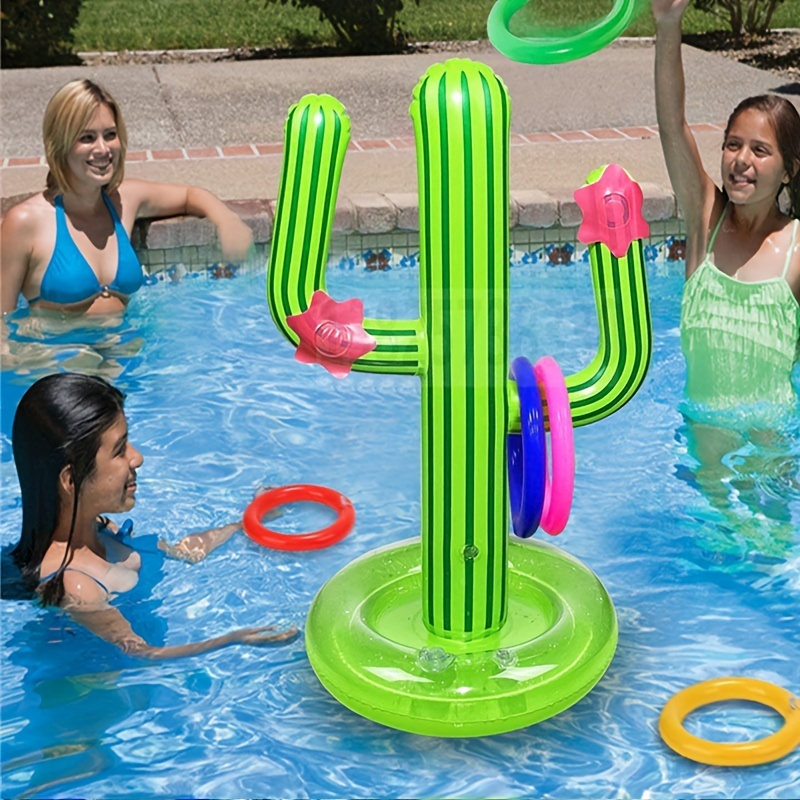 Outdoor Swimming Pool accessories Inflatable Cactus Ring Toss Game Set  Floating Pool Toys Beach Party Supplies Party Bar Travel - Realistic Reborn  Dolls for Sale