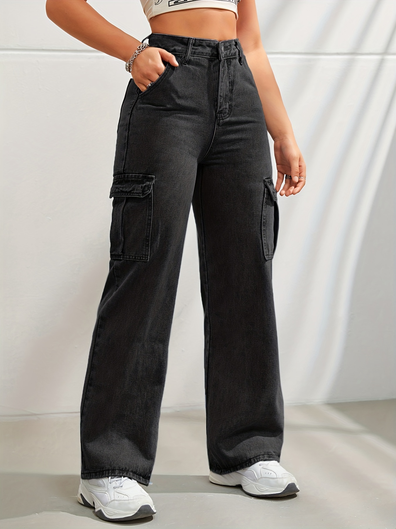 Young Girl Flap Pocket Side Cargo Jeans