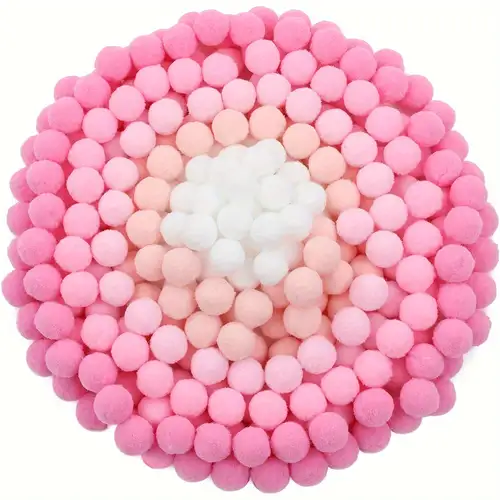 8mm Mini Glitter Pom Poms Small Fluffy Craft Embellishments - 10 Colours