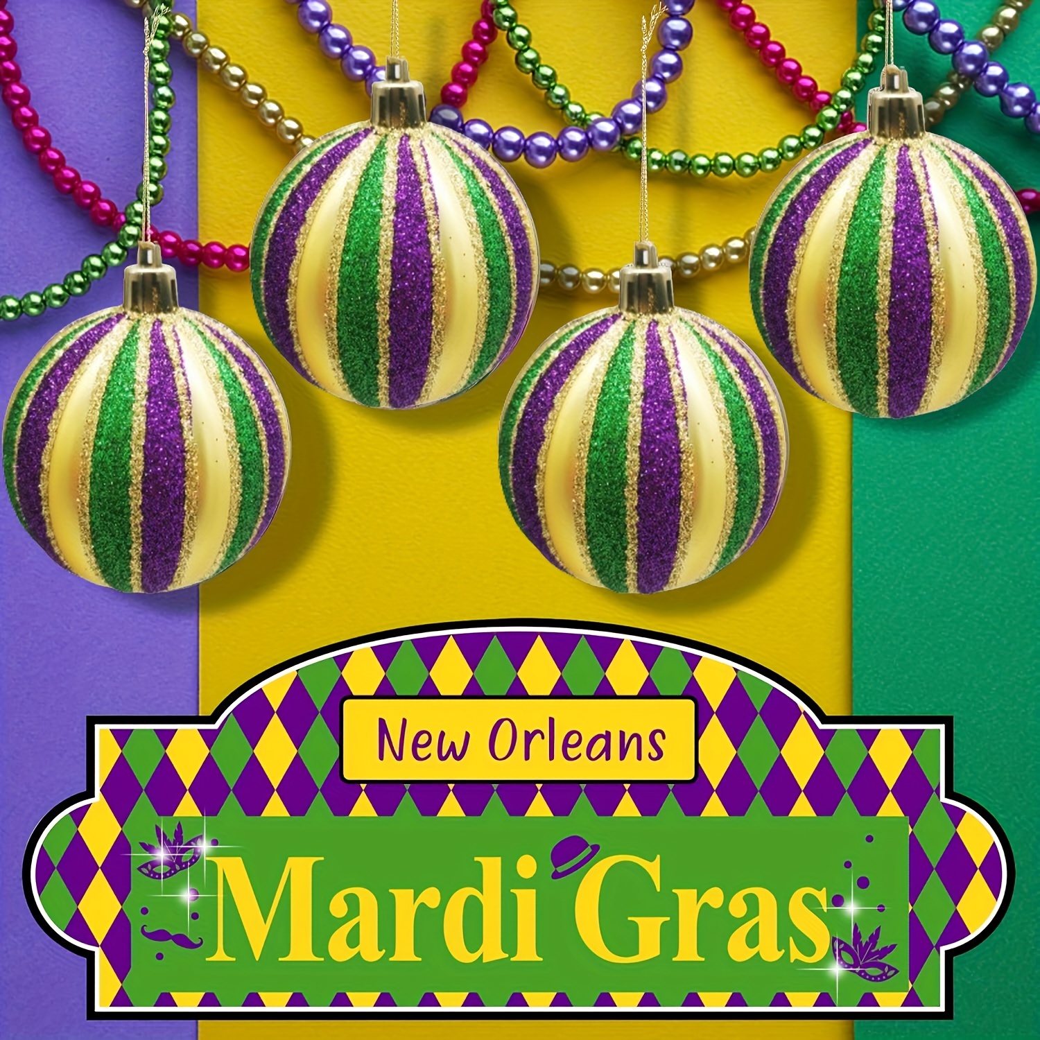 Mardi Gras Ball Ornaments Mardi Gras Shatterproof Hanging - Temu