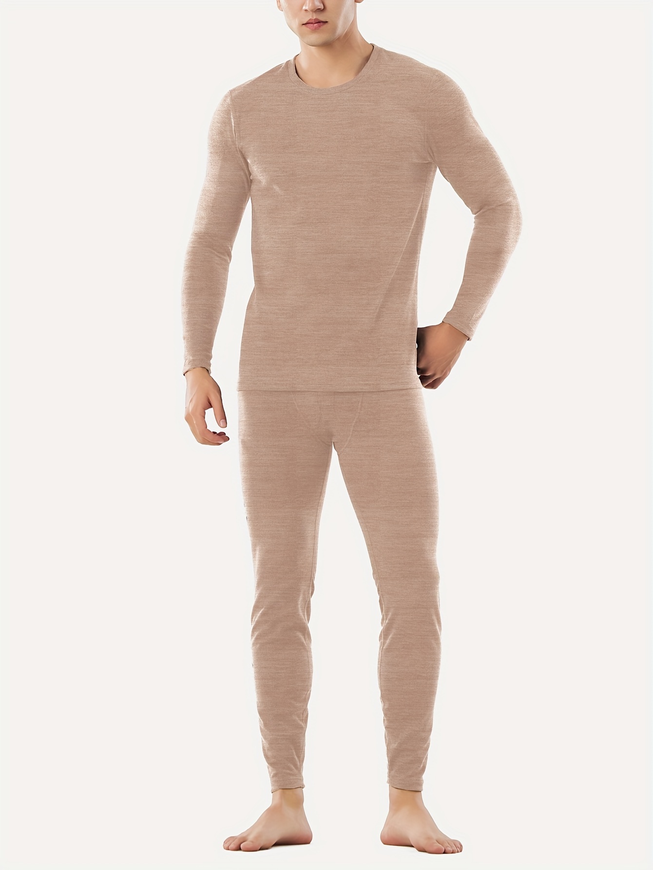 Men's Long John Thermal Underwear Sets Base Layer Sets - Temu
