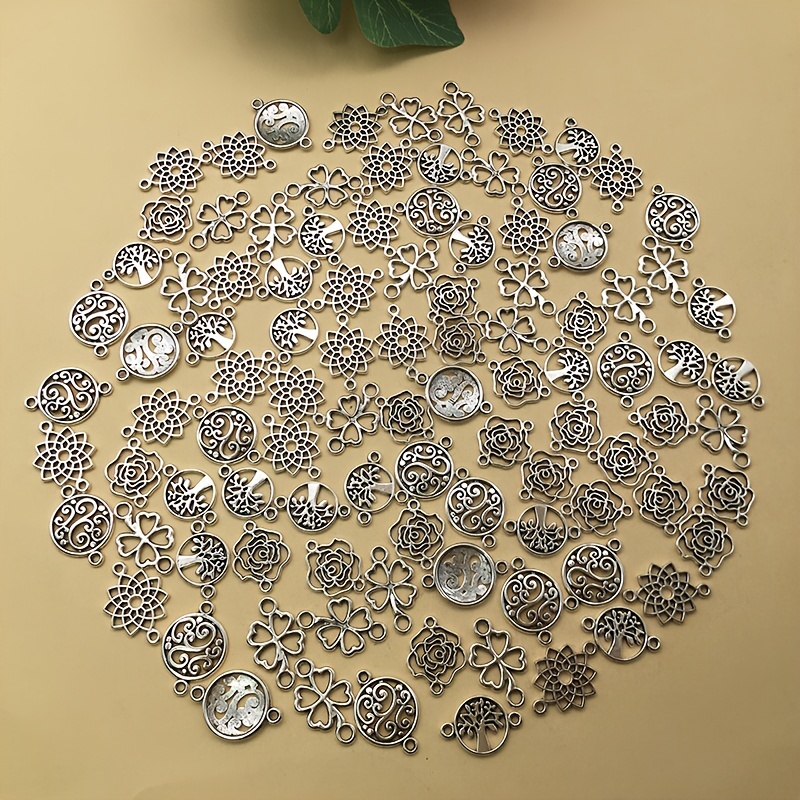 Youdiyla 100pcs Tree Flower Charms Collection