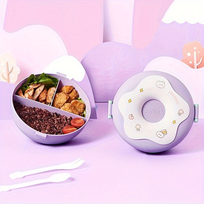 Kawaii Japanese Style Bento Box With Lid Cute Lunch Boxes For Girls  Compartment Portable Kids Student