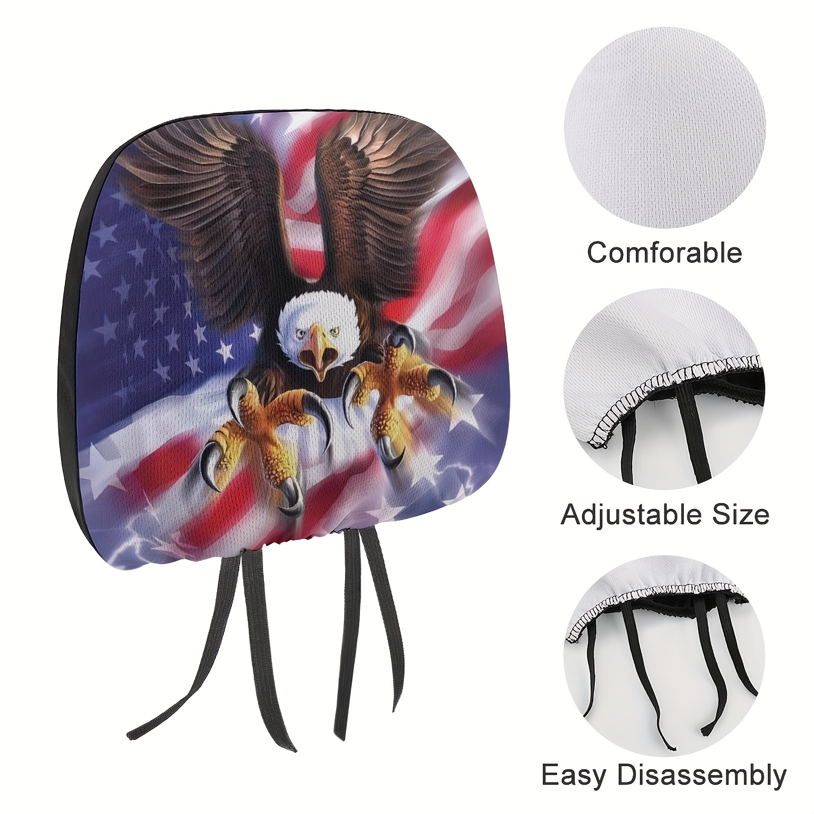 American Flag And Eagle Print Car Seat Covers Universal Fit - Temu