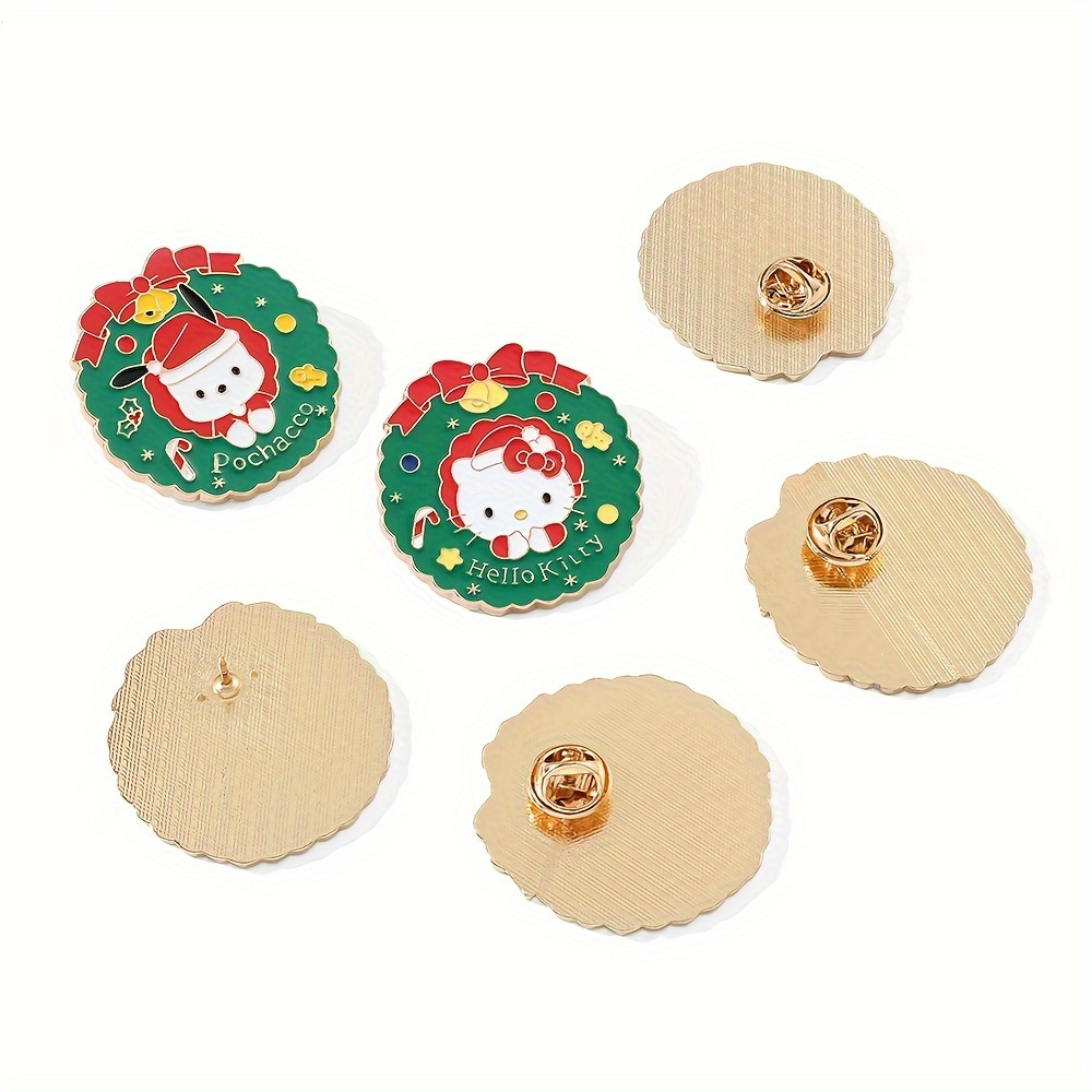 Iigen Kawaii Christmas Series Brooch for Girls, Hello Kitty My Melody Kuromi Cinnamoroll Pins for Backpack, Metal Badge Accessories,$0.99,Temu