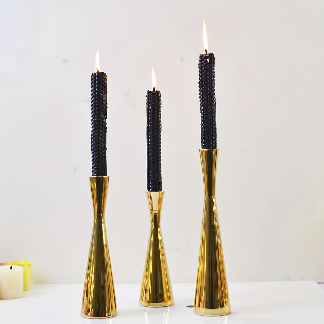 3pcs Set Taper Candlestick Holders Metal Candle Holders Table
