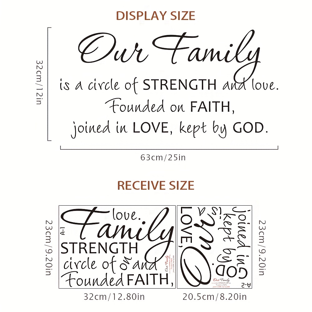 Faith Love Family Wall Art Stickers Living Room Inspirational Quote Saying  Decal