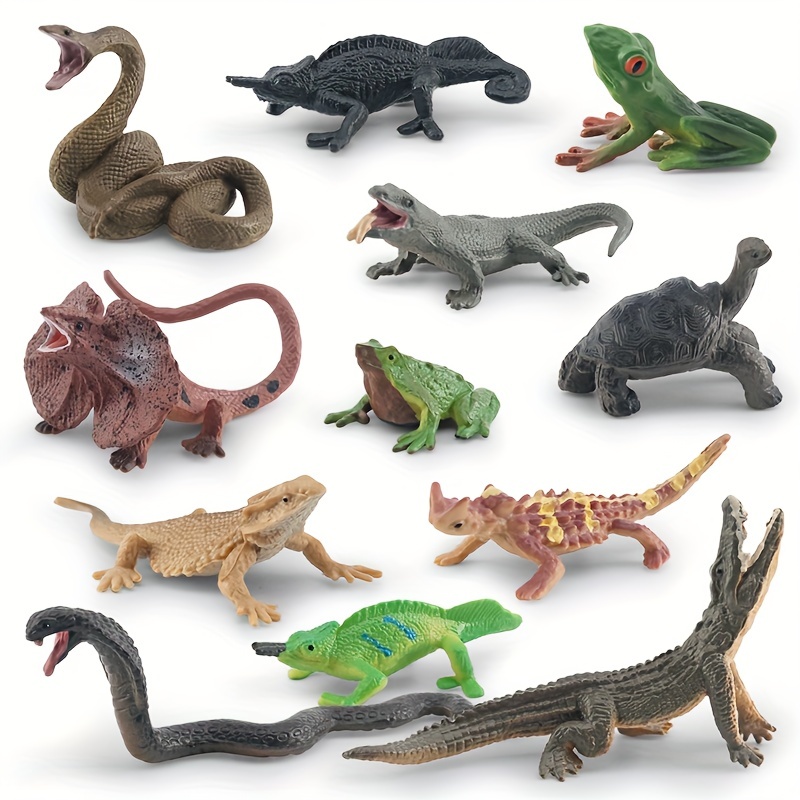 12Pcs jumping frog toys, plastic mini frog toys, reptile models