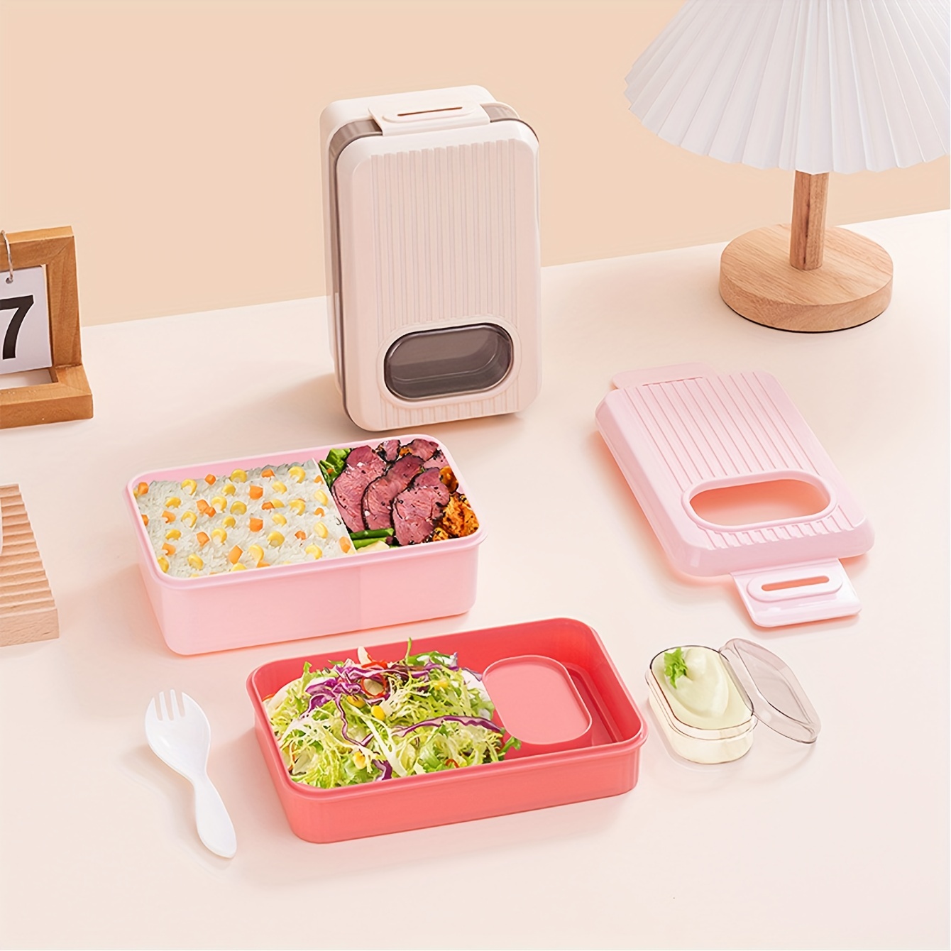 Bento Box, Outdoor Lunch Box, School Office Food Container Storage,  Portable Lunch Box With Cutlery, Apartment Essentials, College Dorm  Essentials, Back To School Supplies, Home Office Travel Accessories - Temu