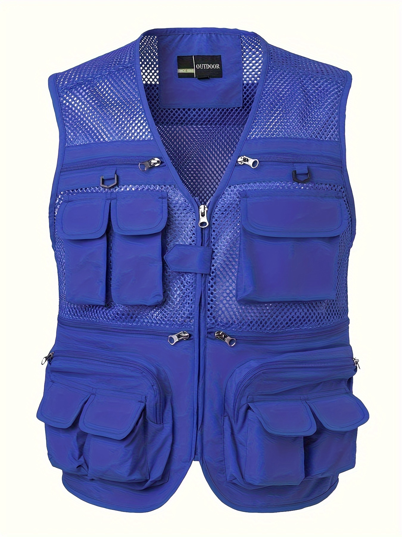 Zipper Pockets Cargo Vest Men's Casual Outwear Zip Vest - Temu