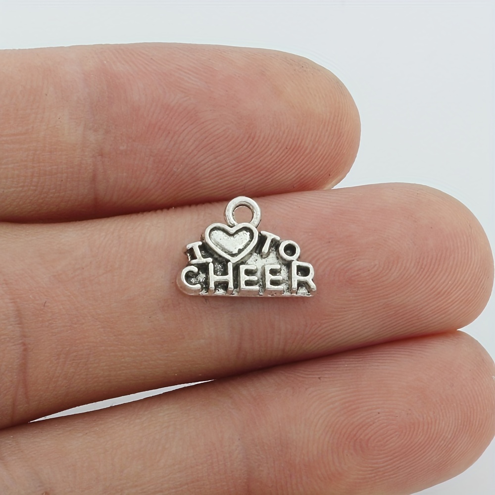 20pcs Cheerleader Charms Pendant Silver Cheer Charms DIY Cheerleader Gifts  and Jewelry Making Supplies