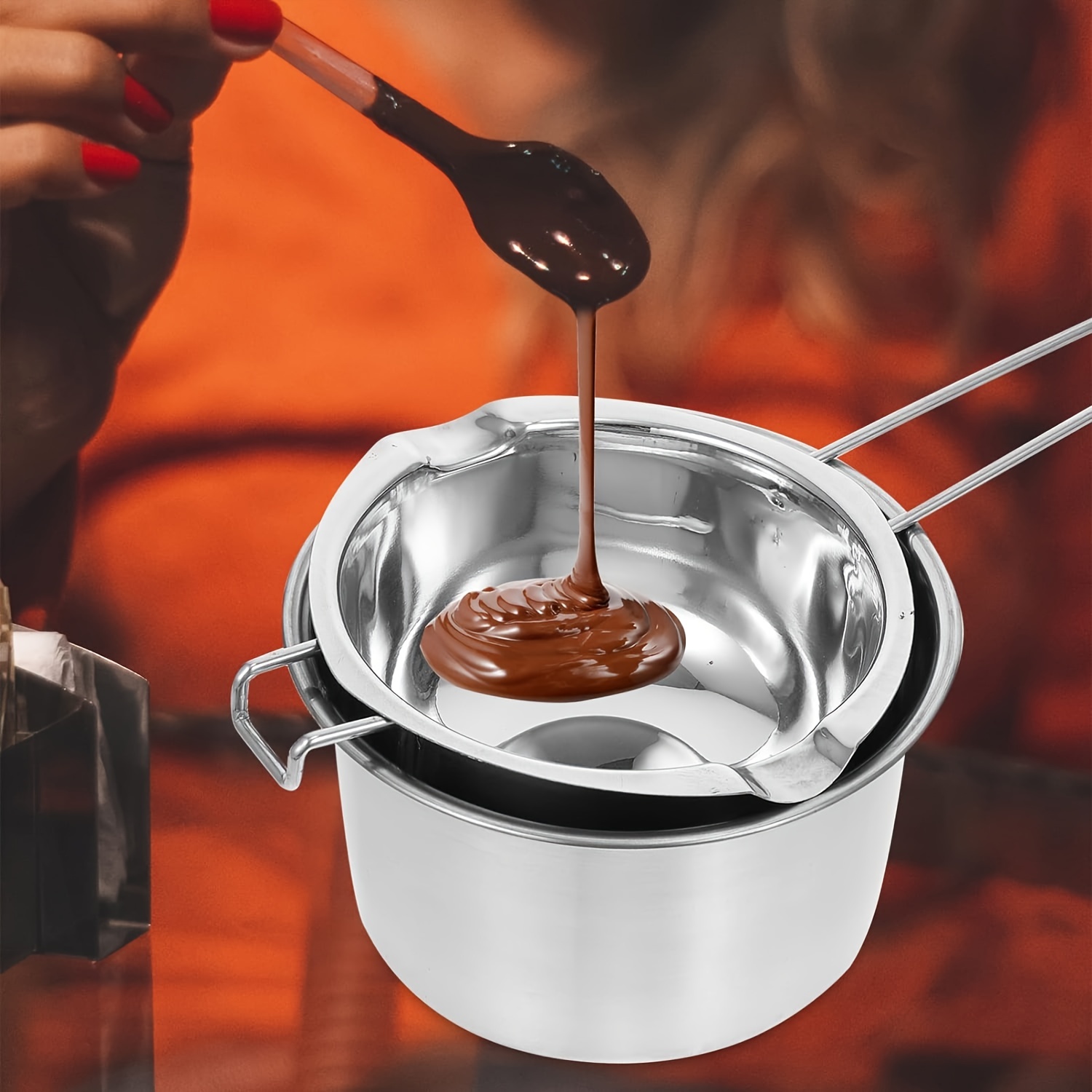 EXCEART Chocolate Melting Bowl 1 Set Stainless Steel Double Boiler Pot  Cheese Melting Pot Chocolate Melting Pot Wax Melting Pot for Home Use  Candle