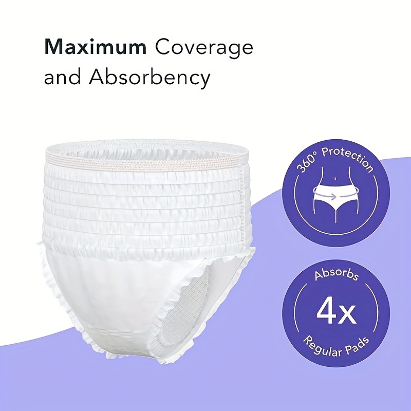 2pcs Ultra Thin Panty Sanitary Napkins, Disposable Menstrual Safety Pants,  Leak Proof Incontinence Underwear, Suitable For Postpartum And Menstrual Di