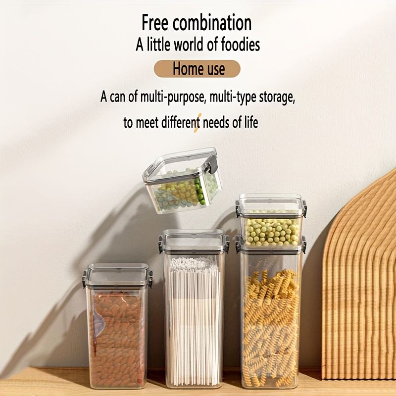 Food Storage Containers With Lids, Transparent Food Jars, Moisture-proof  Sealed Fresh-keeping Box, For Cereal, Rice, Pasta, Tea, Nuts And Coffee  Beans, Plastic Food Preservation Tank, Home Kitchen Supplies - Temu Israel
