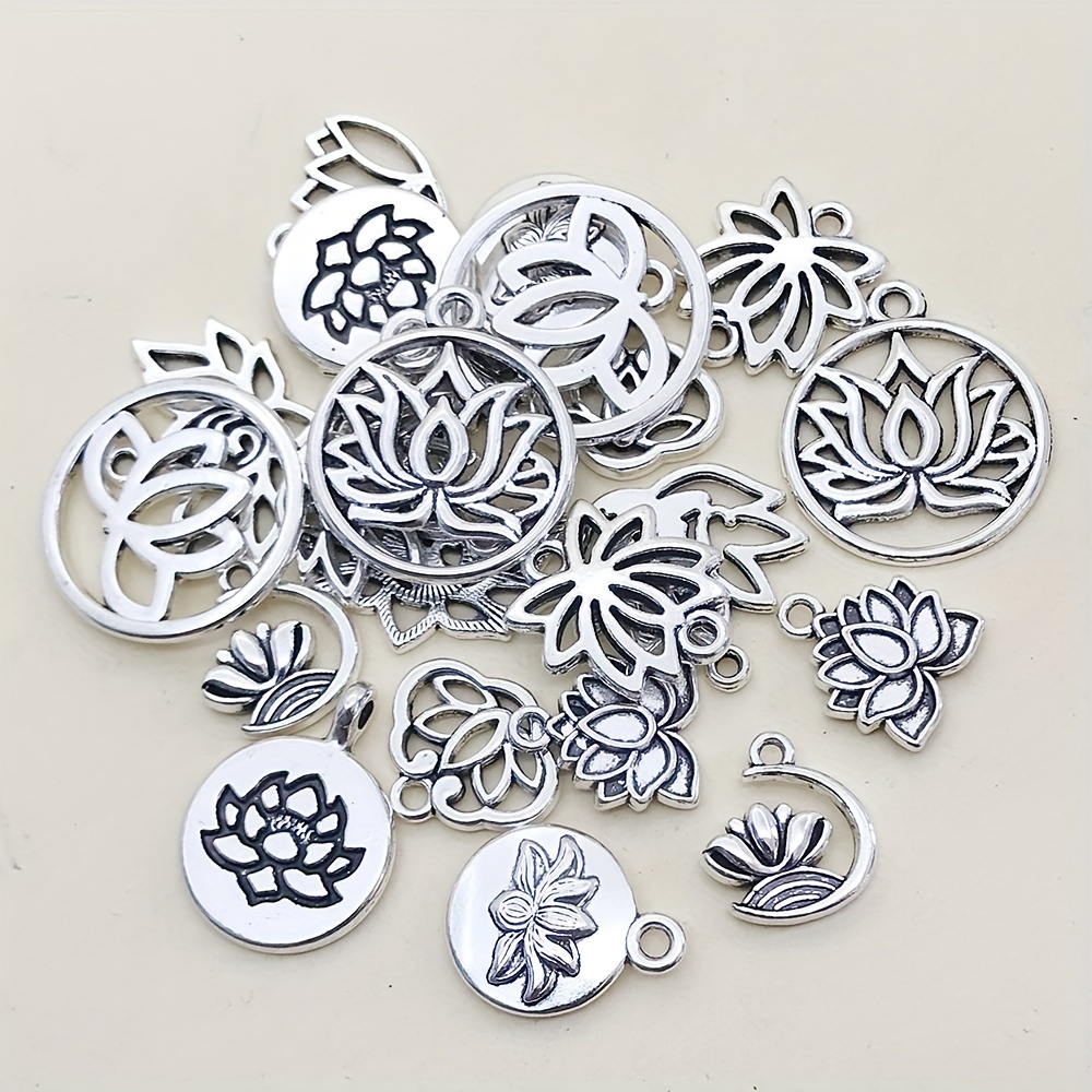 Silver Mixed Flower Charms