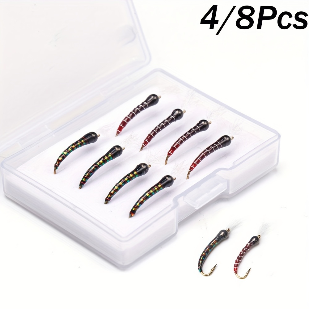 5pcs/box Bionic Artificial Worm * Bait Hook Set, Propeller Sequins Fly  Spinner Bait, Fishing Lure Accessories