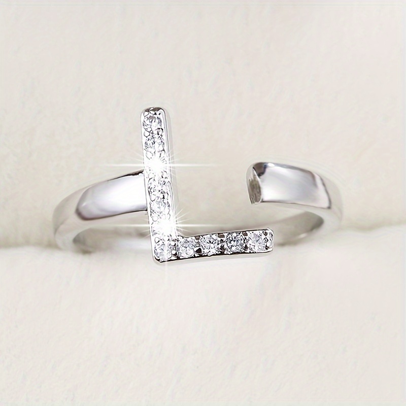 Letter Set Zirconia Women's Ring