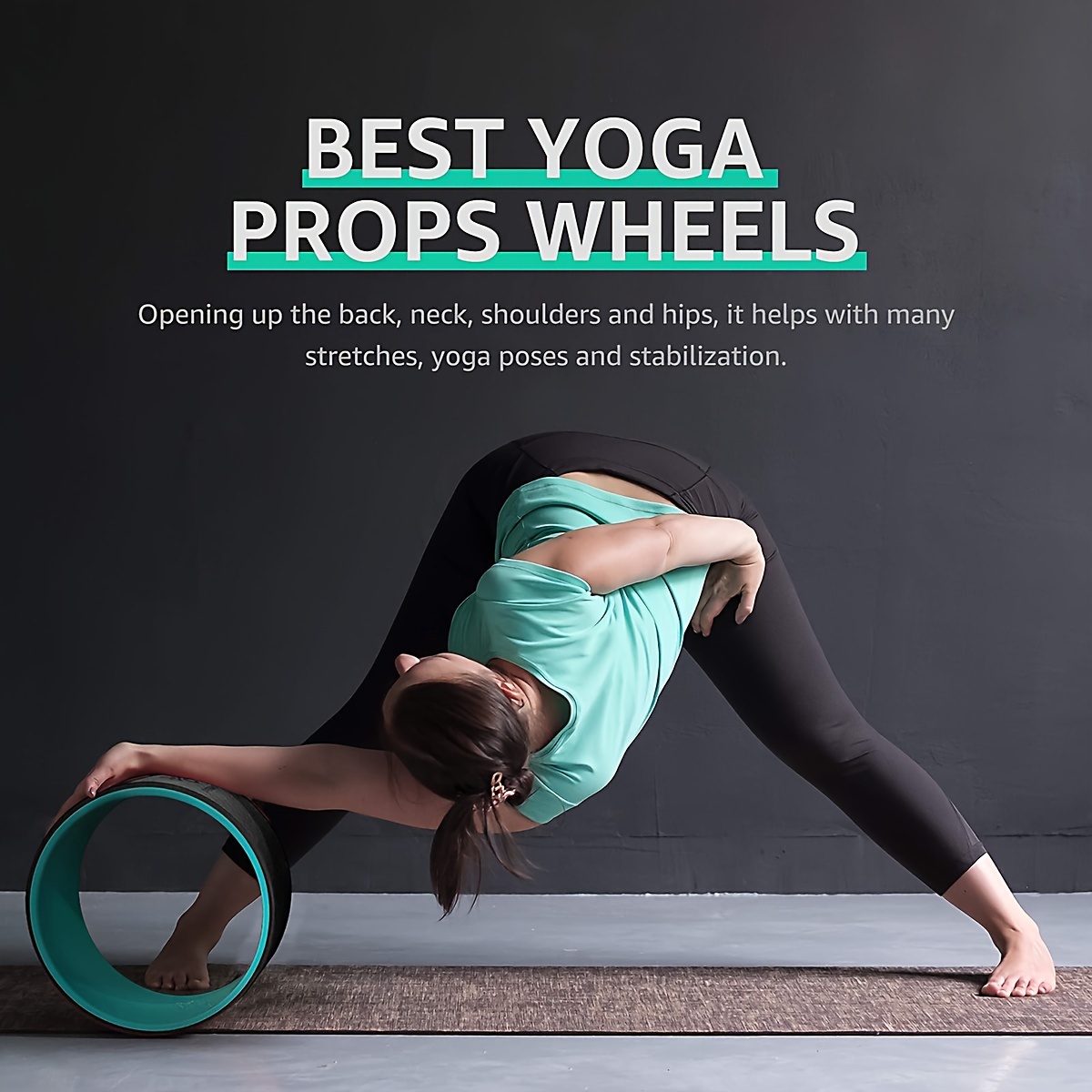 Yoga Wheel - Strongest Most Comfortable Yoga Prop Wheel for Yoga Poses,  Perfect Roller for Stretching, Increasing Flexibility and 