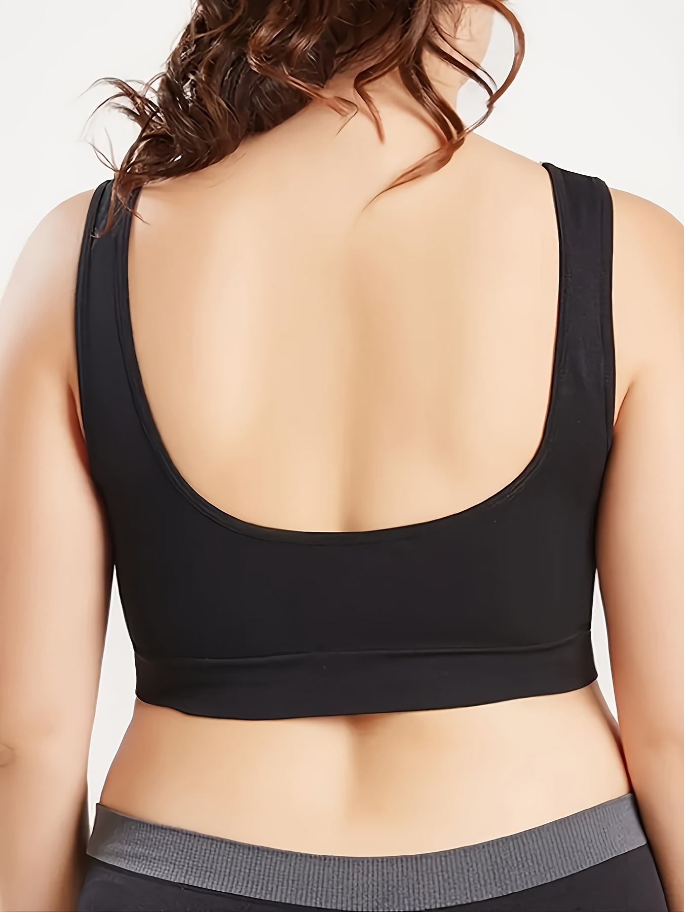3 Pack Plus Size Sports Bra Set Women's Plus Ruched Seamless Full