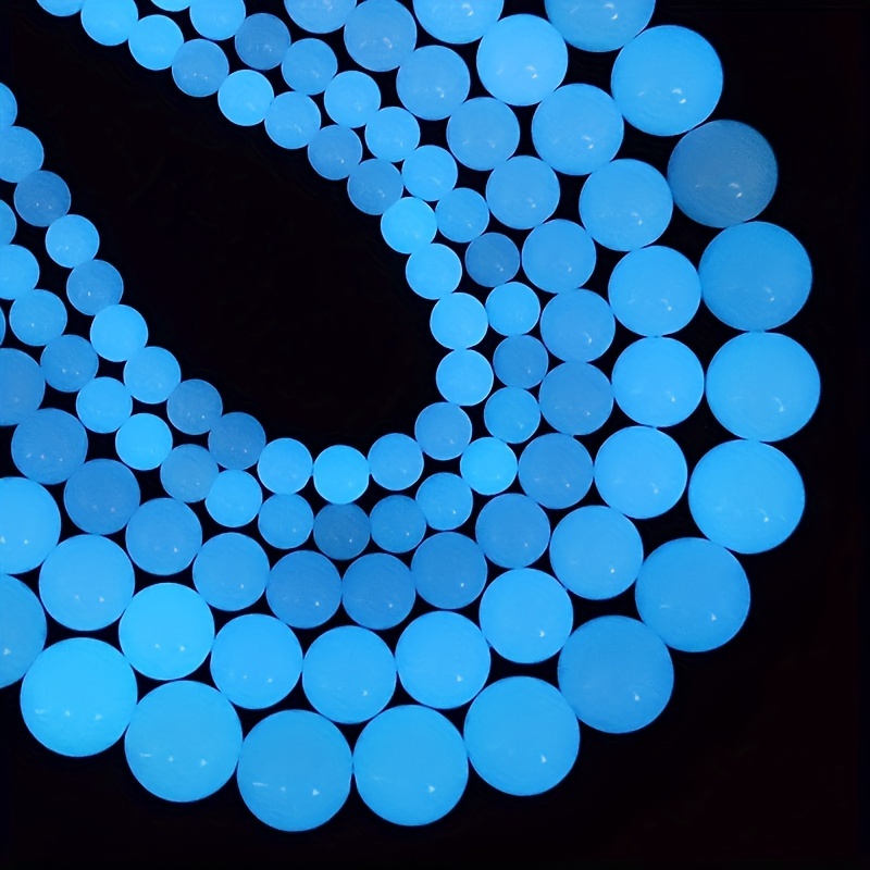 Blue Glow - Faceted Glow-In-The-Dark Plastic Beads, Choose Size (Pack)