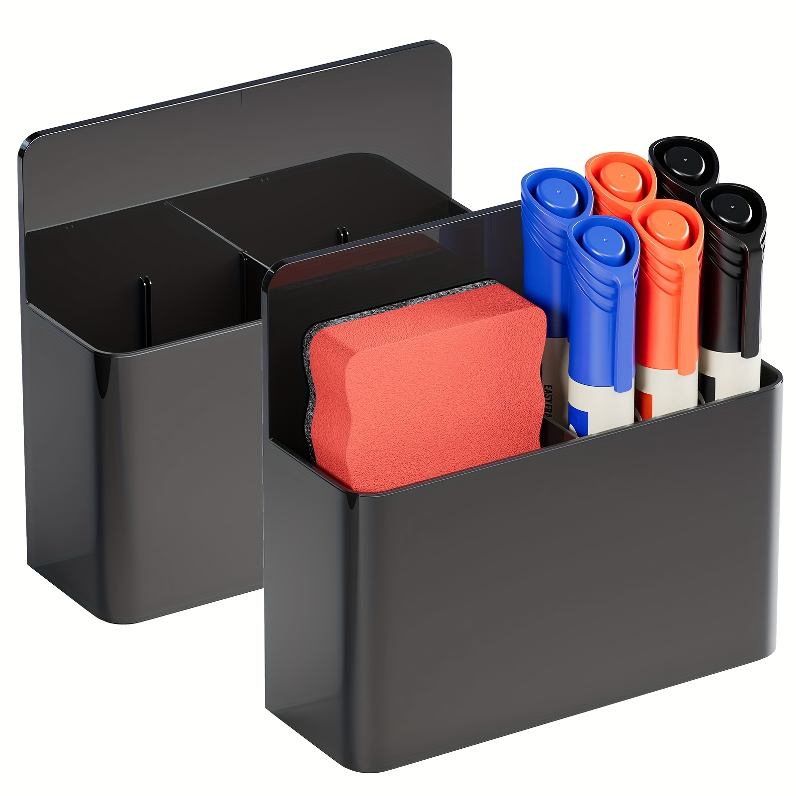Magnetic Dry Erase Marker Holder, Pen And Eraser Holder For Whiteboard,  Magnetic Pencil Cup Storage Organizer