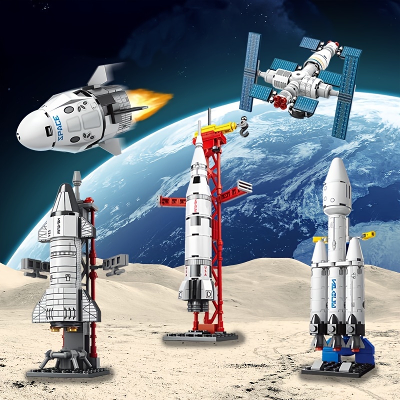 

Assembly Space Shuttle Rocket Space Station Toy, Hands-on Brain Educational Toy, Building Blocks Gift