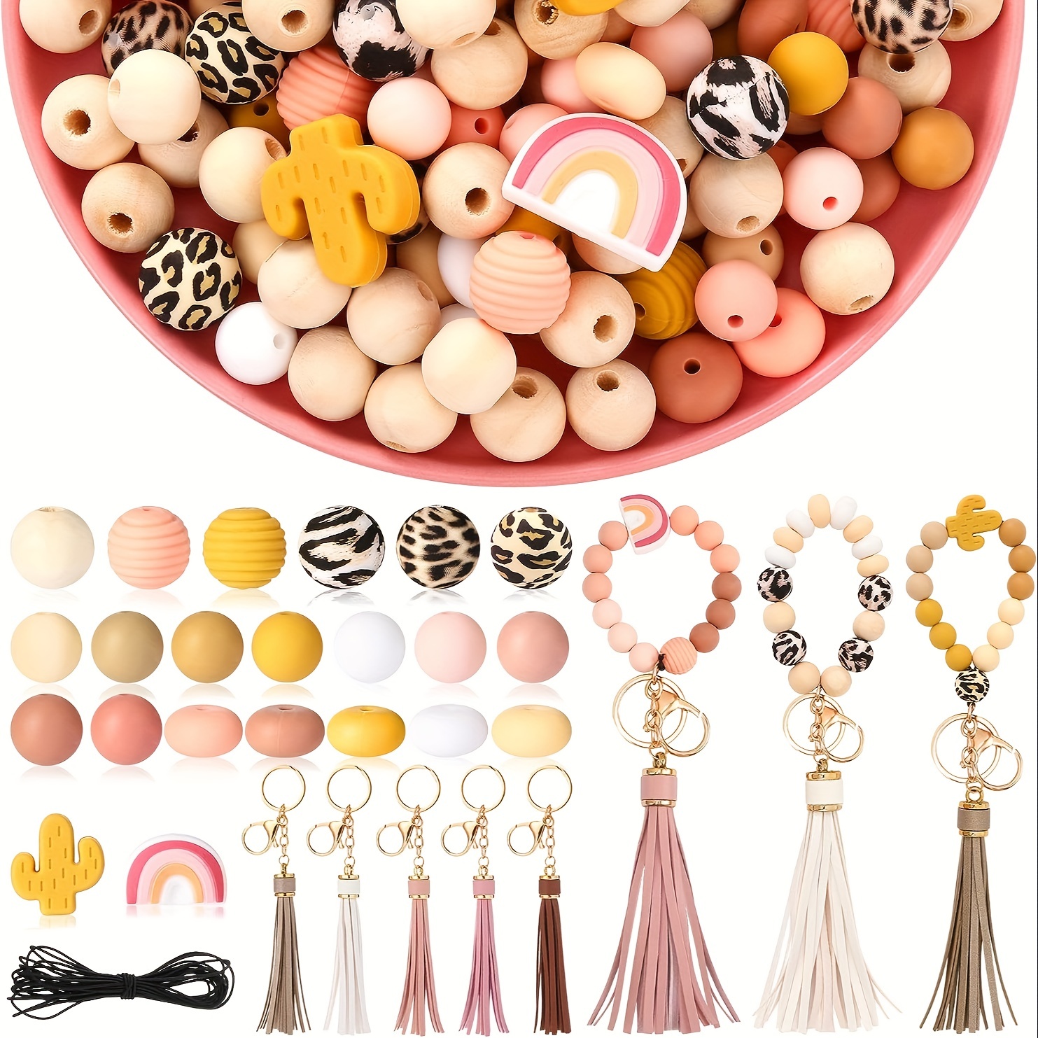 Silicone Beads For Keychain Bracelet Necklace - Temu