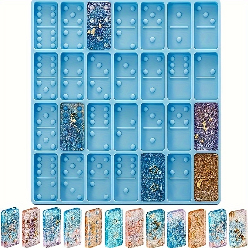 Resin Casting Domino Silicone Molds for Epoxy Resin Silicone Domino Molds  28 Cavities Game Molds for Resin Casting Personalized Dominoes 