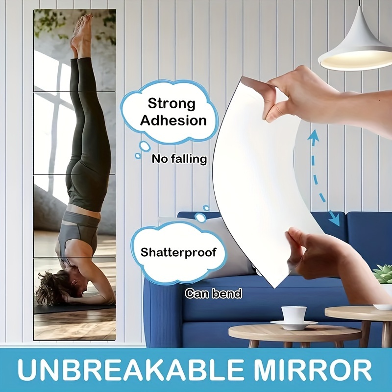 Self adhesive Acrylic Mirror Wall Sticker Flexible Non glass - Temu