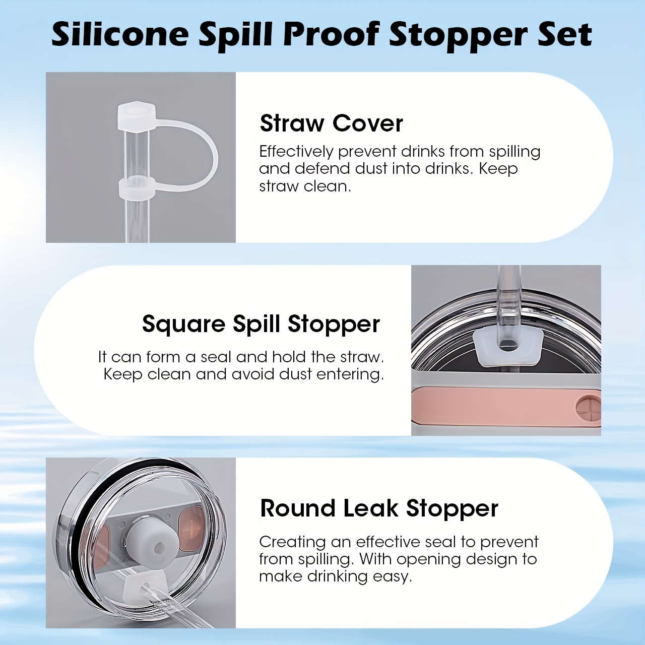 Updated Silicone Spill Proof Stoppers Compatible With - Temu