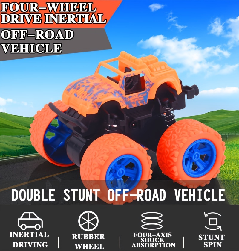 Voiture inertielle double face amusante, jouets de voiture 4WD, modèle anti- collision et anti-chute de sécurité et incassable, voiture jouet  tout-terrain à bascule à double face, un cadeau pour les garçons - Temu