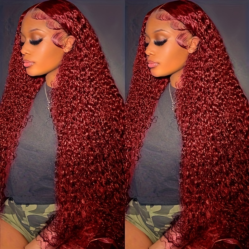 9*6 Ombre Burgundy Lace Front Braided Wigs Curly Ends Long - Temu