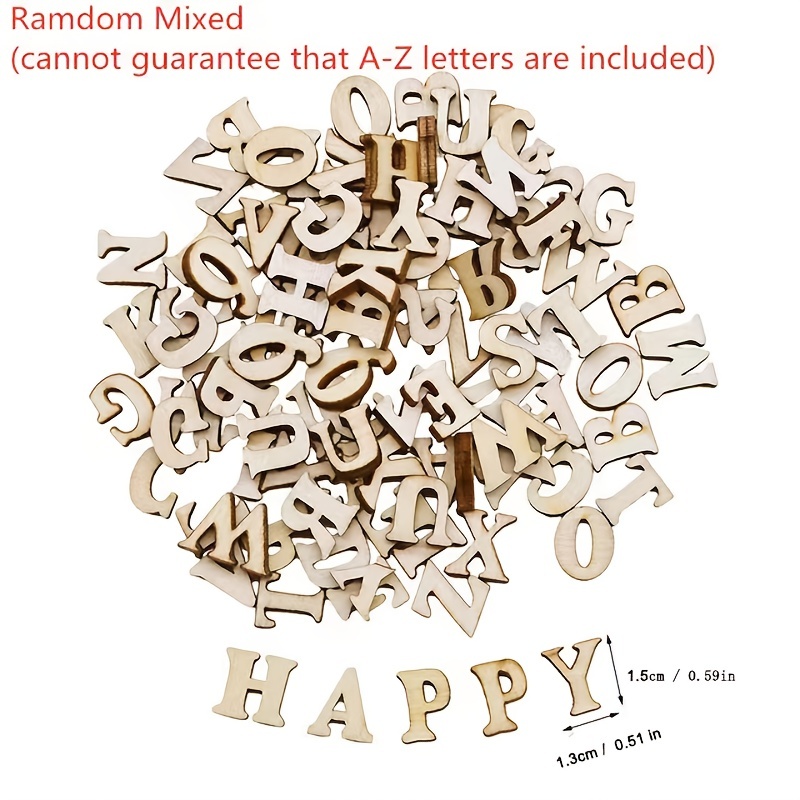 Craft Letters 200PCS Small Wooden Alphabet Letters 0.6/15mm